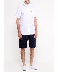 Мужская белая рубашка с коротким рукавом от Lacoste