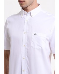 Мужская белая рубашка с коротким рукавом от Lacoste