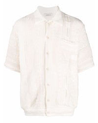 Мужская белая рубашка с коротким рукавом от Laneus