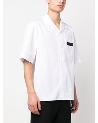 Мужская белая рубашка с коротким рукавом от Moschino