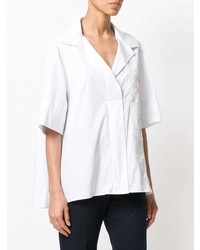 Женская белая рубашка с коротким рукавом от Mantu
