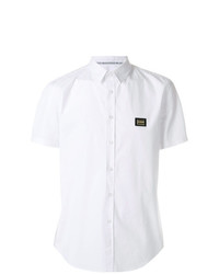 Мужская белая рубашка с коротким рукавом от Love Moschino