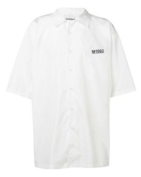 Мужская белая рубашка с коротким рукавом от M1992