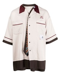 Мужская белая рубашка с коротким рукавом от Maison Mihara Yasuhiro