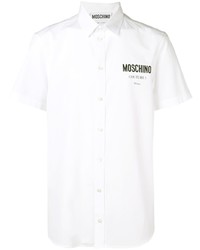 Мужская белая рубашка с коротким рукавом от Moschino