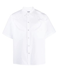 Мужская белая рубашка с коротким рукавом от MSGM