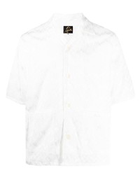 Мужская белая рубашка с коротким рукавом от Needles