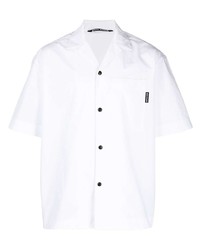 Мужская белая рубашка с коротким рукавом от Palm Angels