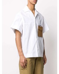 Мужская белая рубашка с коротким рукавом от Palm Angels