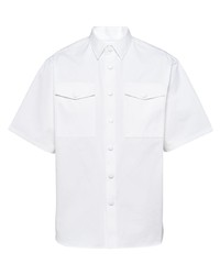Мужская белая рубашка с коротким рукавом от Prada
