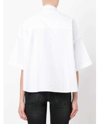 Женская белая рубашка с коротким рукавом от R13