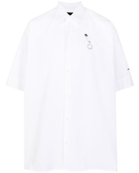 Мужская белая рубашка с коротким рукавом от Raf Simons X Fred Perry