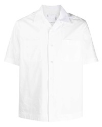 Мужская белая рубашка с коротким рукавом от Sacai
