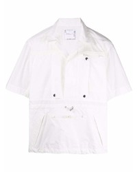 Мужская белая рубашка с коротким рукавом от Sacai