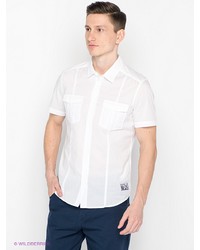 Мужская белая рубашка с коротким рукавом от SAVAGE