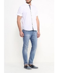 Мужская белая рубашка с коротким рукавом от Sela