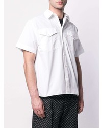 Мужская белая рубашка с коротким рукавом от MSGM