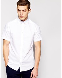 Мужская белая рубашка с коротким рукавом от Solid
