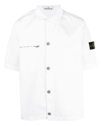 Мужская белая рубашка с коротким рукавом от Stone Island