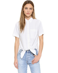 Женская белая рубашка с коротким рукавом от Theory