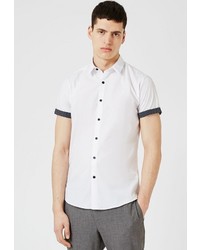 Мужская белая рубашка с коротким рукавом от Topman