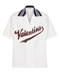 Мужская белая рубашка с коротким рукавом от Valentino