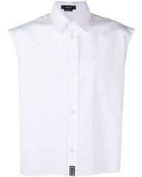 Мужская белая рубашка с коротким рукавом от Versace