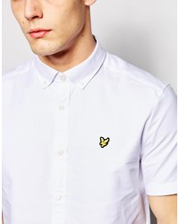 Мужская белая рубашка с коротким рукавом от Lyle & Scott