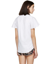 Женская белая рубашка с коротким рукавом от Valentino