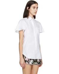 Женская белая рубашка с коротким рукавом от Valentino