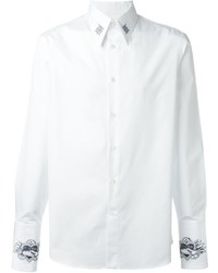 Мужская белая рубашка с принтом от Alexander McQueen