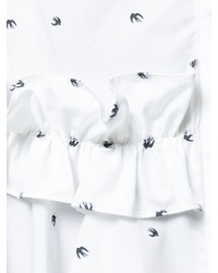 Женская белая рубашка с принтом от MCQ