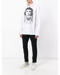 Мужская белая рубашка с принтом от Neil Barrett