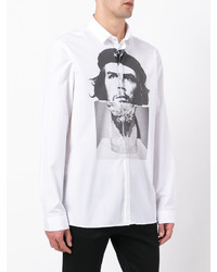 Мужская белая рубашка с принтом от Neil Barrett