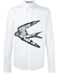 Мужская белая рубашка с принтом от McQ by Alexander McQueen