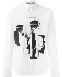 Мужская белая рубашка с принтом от McQ by Alexander McQueen