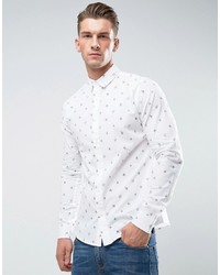 Мужская белая рубашка с принтом от ONLY & SONS