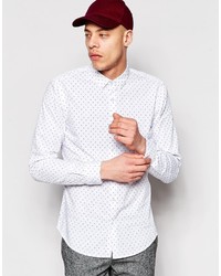 Мужская белая рубашка с принтом от Pull&Bear