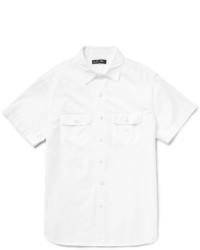 Мужская белая рубашка с узором "в ёлочку" от Alex Mill