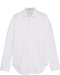 Женская белая рубашка с узором "в ёлочку" от Balenciaga