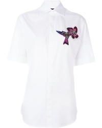 Женская белая рубашка с украшением от Dsquared2
