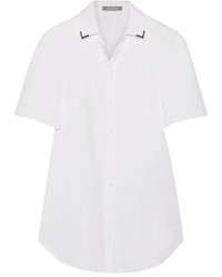 Женская белая рубашка с украшением от Lela Rose