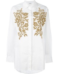 Женская белая рубашка с украшением от P.A.R.O.S.H.