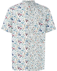 Мужская белая рубашка с цветочным принтом от Paul Smith