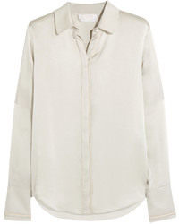 Белая сатиновая блузка