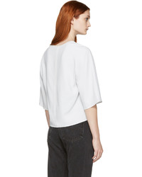 Белая сатиновая блузка от Helmut Lang
