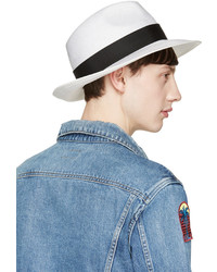 Мужская белая соломенная шляпа от Junya Watanabe