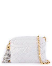 Женская белая стеганая сумка от Chanel