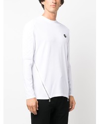 Мужская белая стеганая футболка с длинным рукавом от Philipp Plein