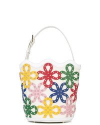 Белая сумка-мешок с цветочным принтом